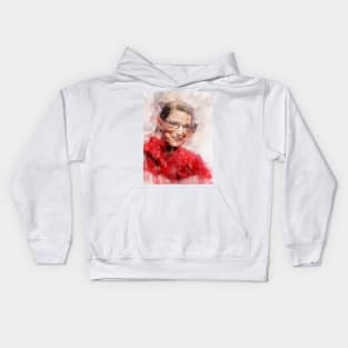 Ruth Bader Ginsburg Smiling Portrait Watercolor V Kids Hoodie